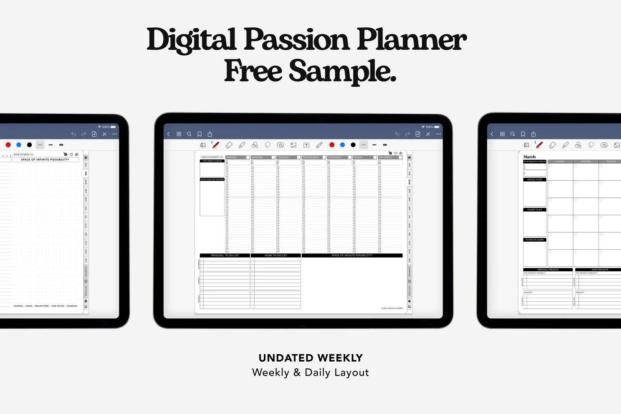 Digital Planner Sample - Undat